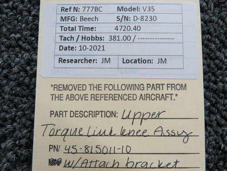 Beechcraft 45-815011-10 Beechcraft V35 Upper Torque Link Knee Assembly