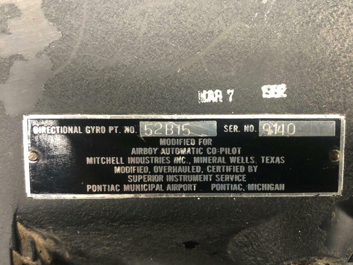 Mitchell 52B15 Cessna 210 Mitchell Directional Gyro Indicator