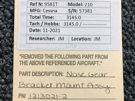 1213021-2 Cessna 210 Nose Gear Bracket Mount Assembly BAS Part Sales | Airplane Parts