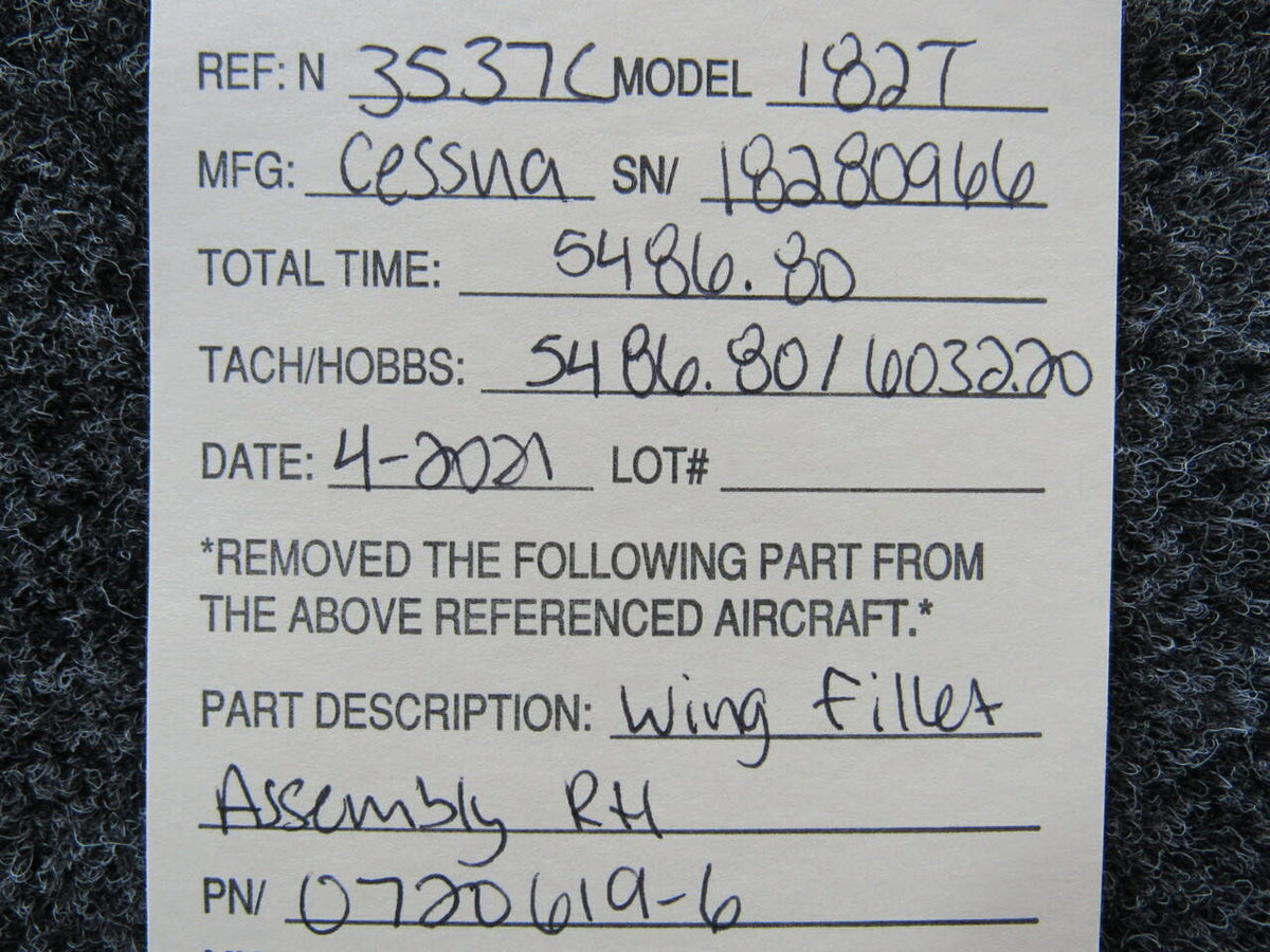 Cessna 0720619-6 Cessna 182T Wing Fillet Assembly RH