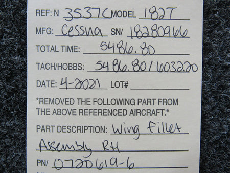 Cessna 0720619-6 Cessna 182T Wing Fillet Assembly RH