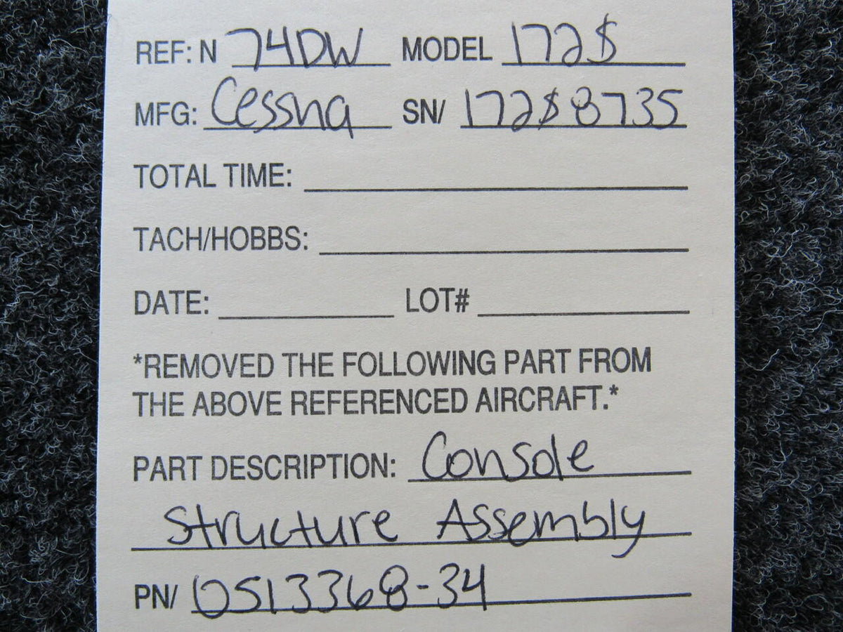 Cessna 0513368-34 Cessna 172S Console Structure Assembly