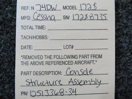 Cessna 0513368-34 Cessna 172S Console Structure Assembly