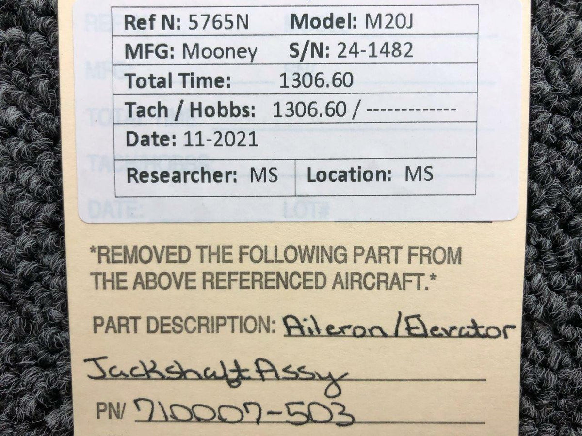 Mooney 710007-503 Mooney M20J Aileron / Elevator Jackshaft Assembly