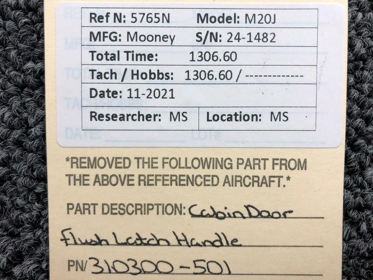 Mooney 310300-501 Mooney M20J Cabin Door Flush Latch Handle