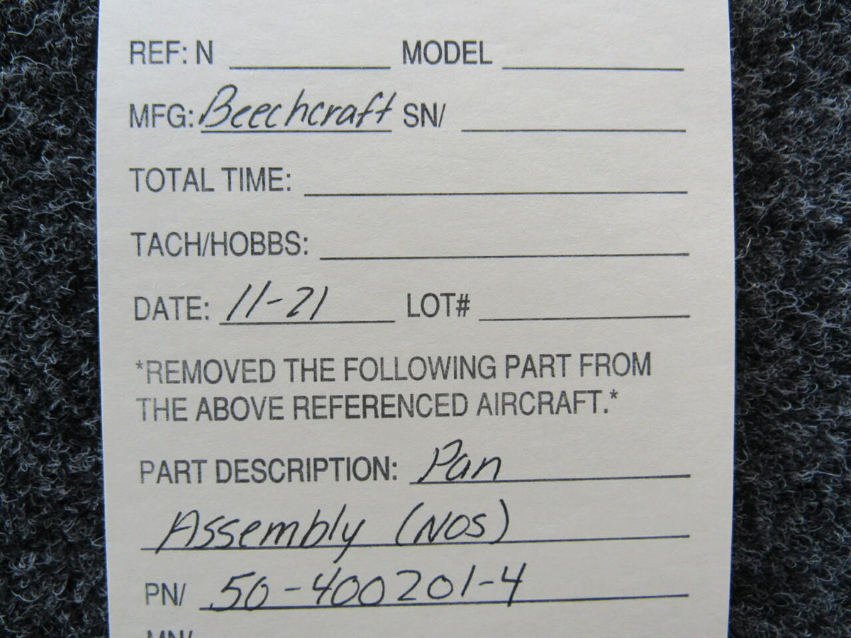 Beechcraft 50-400201-4 Beechcraft Pan Assembly NEW OLD STOCK SA