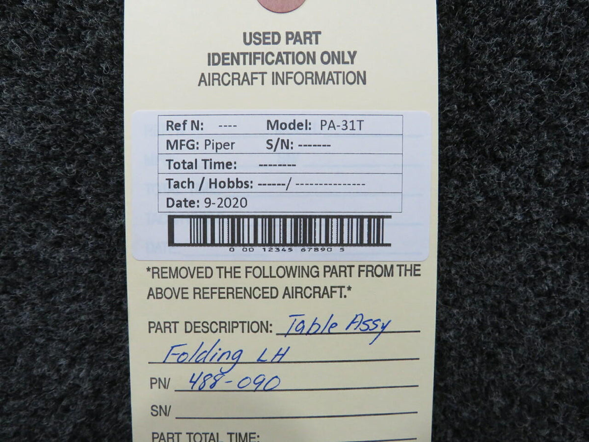 Piper 488-090 Piper PA-31T Table Assembly Folding LH