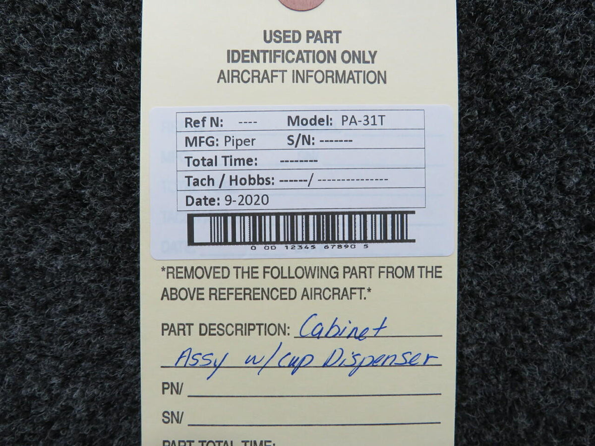 Piper Piper PA-31T Cabinet Assembly W/ Cup Dispenser