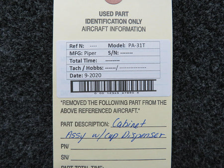 Piper Piper PA-31T Cabinet Assembly W/ Cup Dispenser