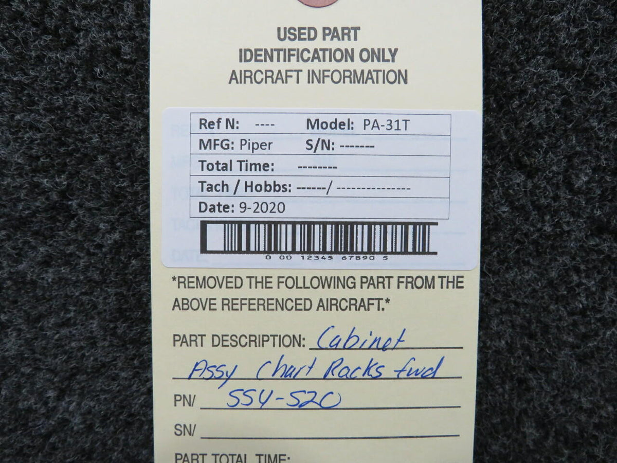 Piper 554-520 Piper PA-31T Cabinet Assembly Chart Rack Forward