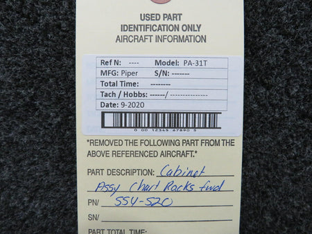 Piper 554-520 Piper PA-31T Cabinet Assembly Chart Rack Forward