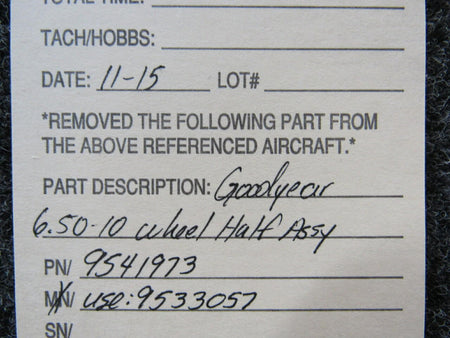 Goodyear 9541973 USE 9533057 Goodyear 6.50-10 Wheel Half Assembly SA