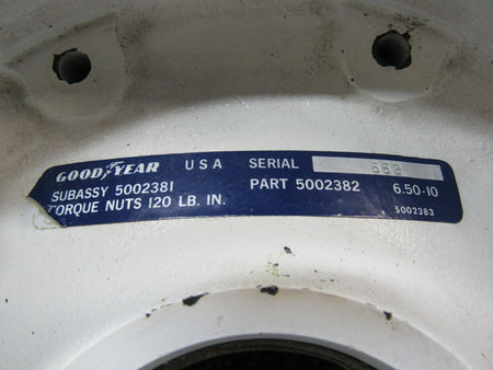 Goodyear 5002382 USE 5002381 Goodyear 6.50-10 Wheel Half Assembly SA