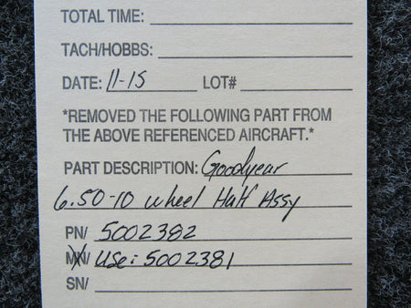 Goodyear 5002382 USE 5002381 Goodyear 6.50-10 Wheel Half Assembly SA