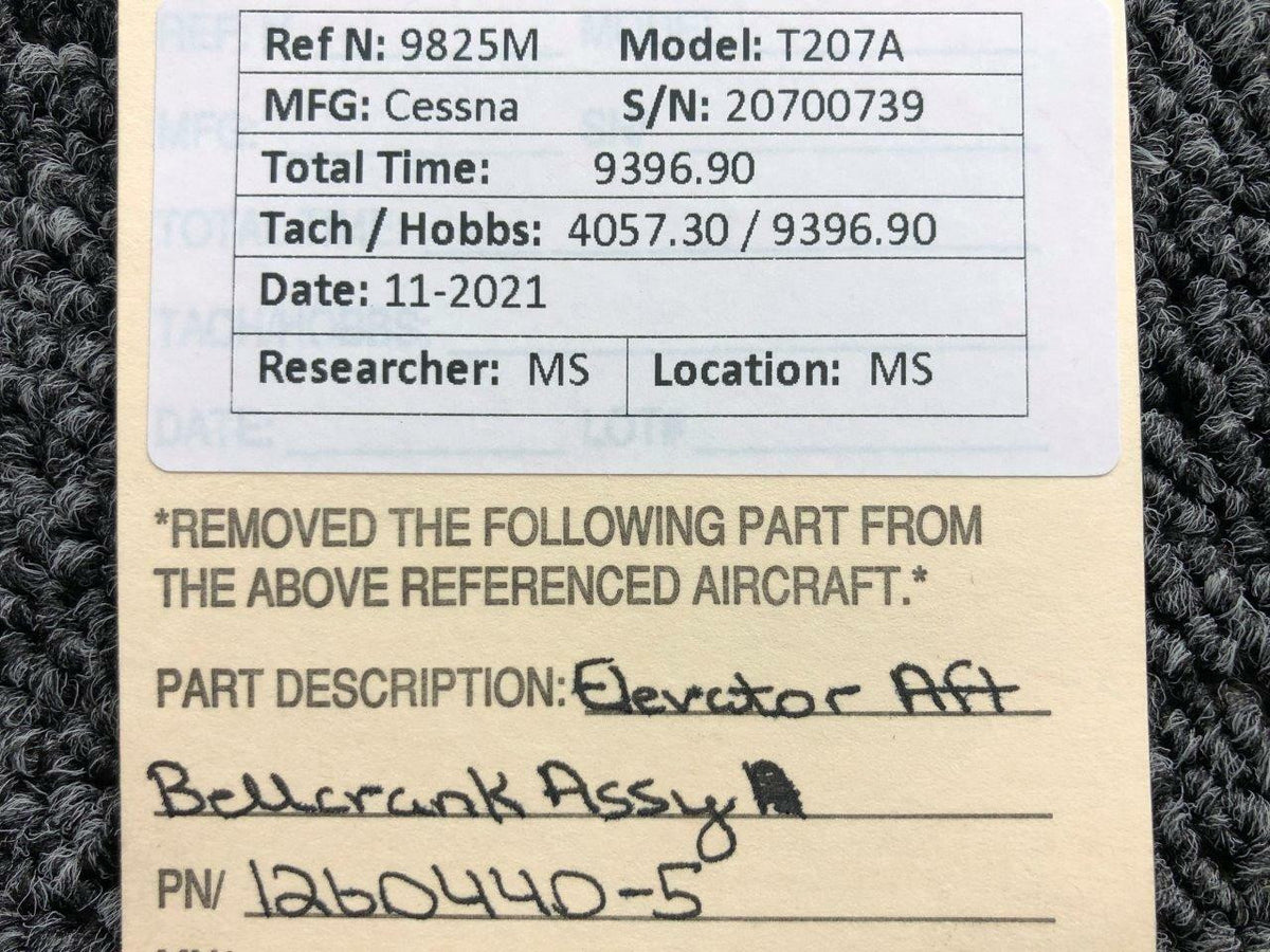 Cessna 1260440-5 Cessna T207A Elevator Bellcrank Assembly Aft
