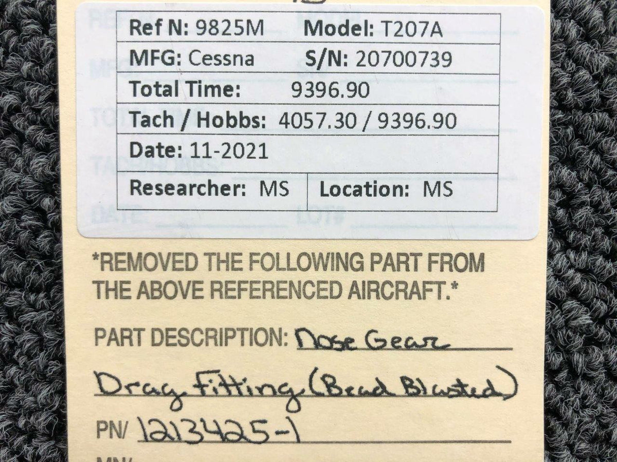 Cessna 1213425-1 Cessna T207A Nose Gear Drag Fitting Bead Blasted
