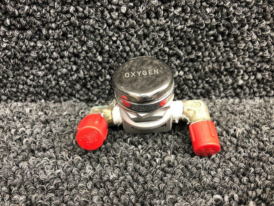 Cessna C166006-0201 Cessna T207A Oxygen Outlet Valve Assy W/ Lid Angled Lines