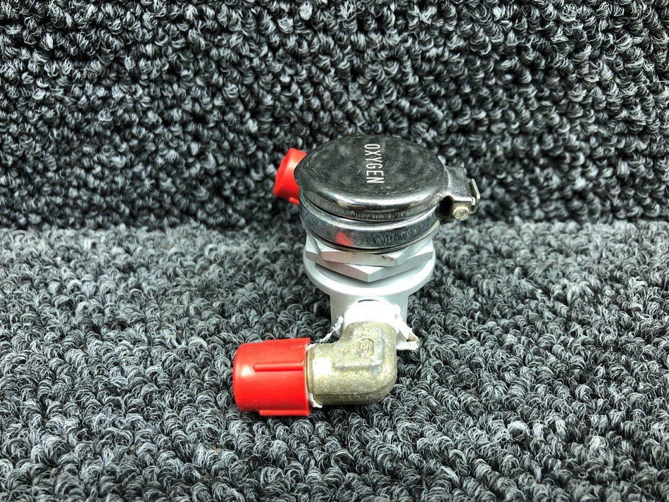 Cessna C166006-0201 Cessna T207A Oxygen Outlet Valve Assy W/ Lid Angled Lines