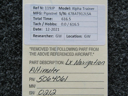5064061 LX Navigation LSA Altimeter Indicator BAS Part Sales | Airplane Parts