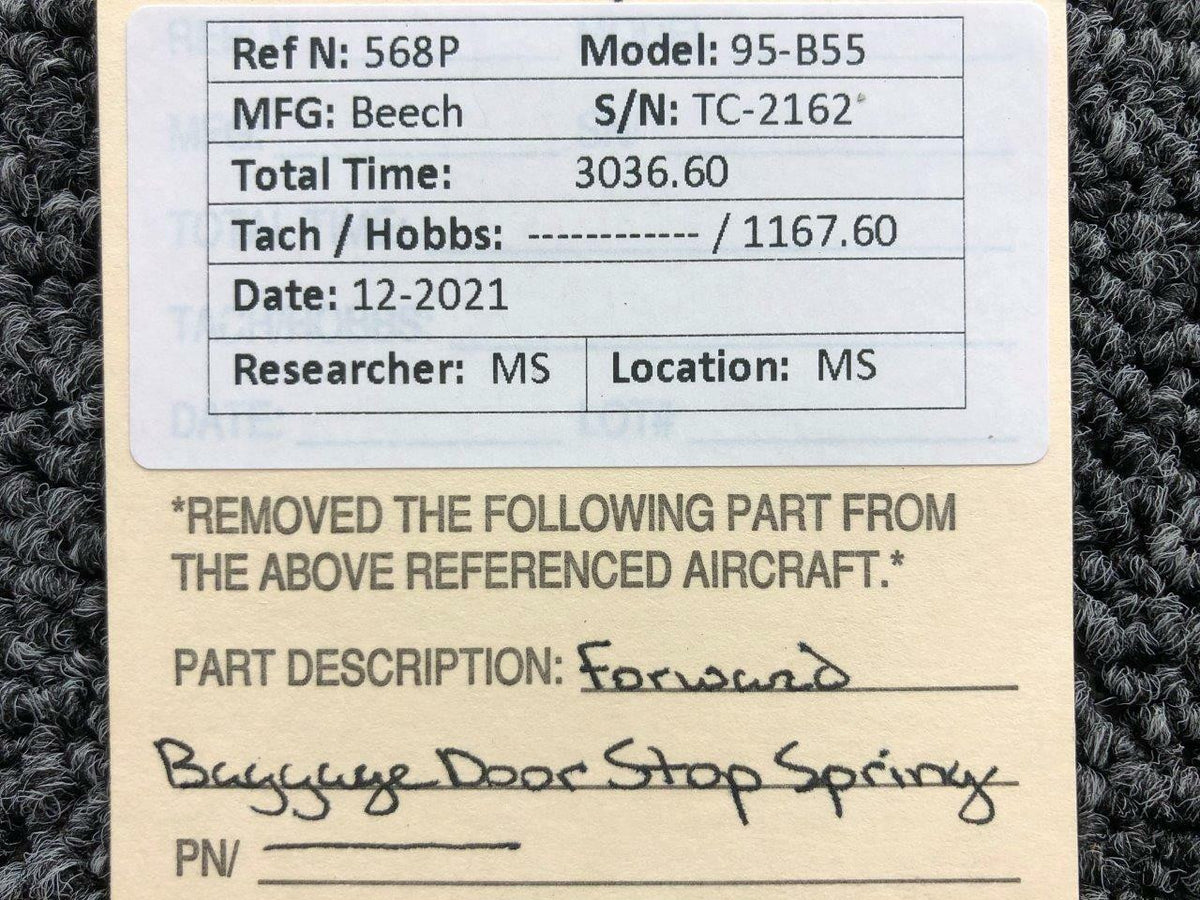 Beechcraft Beechcraft 95-B55 Forward Baggage Door Stop Spring