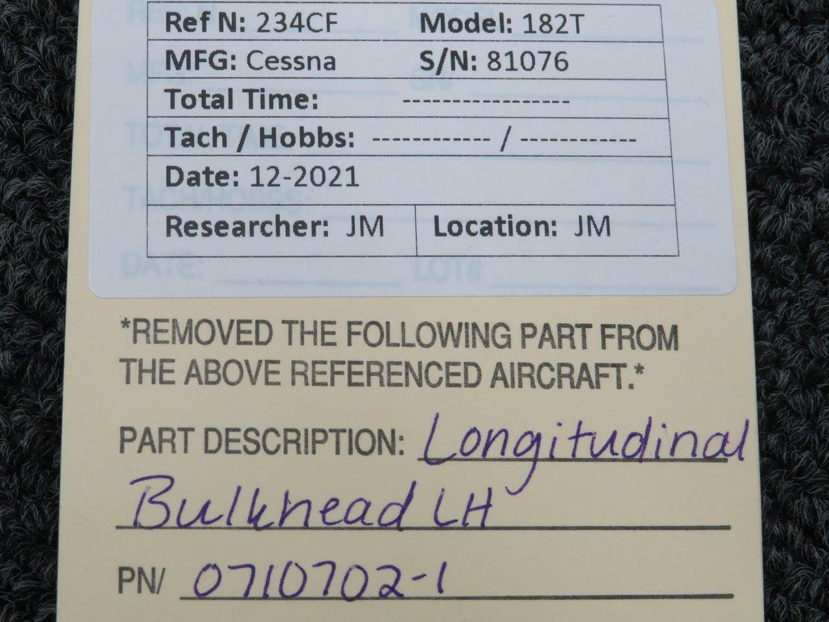 Cessna 0710702-1 Cessna 182T Longitudinal Bulkhead Assembly LH