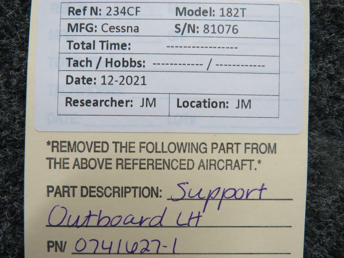 Cessna 0741627-1 Cessna 182T Support Outboard Assembly LH