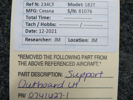 Cessna 0741627-1 Cessna 182T Support Outboard Assembly LH