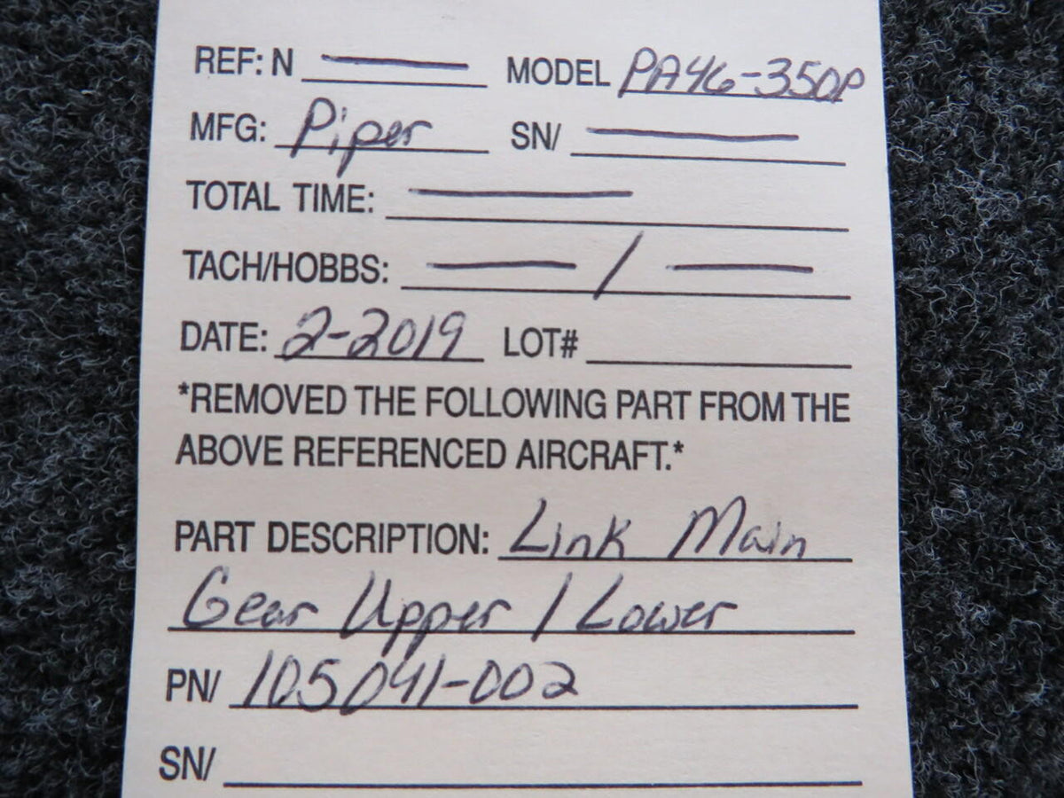 Piper 105041-002 Piper PA46-350P Link Main Gear Upper / Lower Assembly