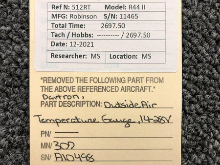 Davtron 307 Robinson R44II Davtron Outside Air Temperature Gauge Volts 14-28