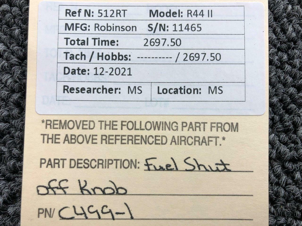 Robinson C499-1 Robinson R44II Fuel Shut Off Knob