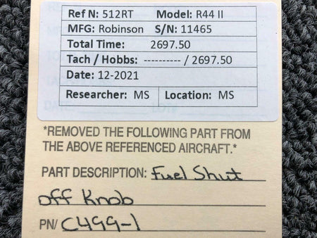 Robinson C499-1 Robinson R44II Fuel Shut Off Knob