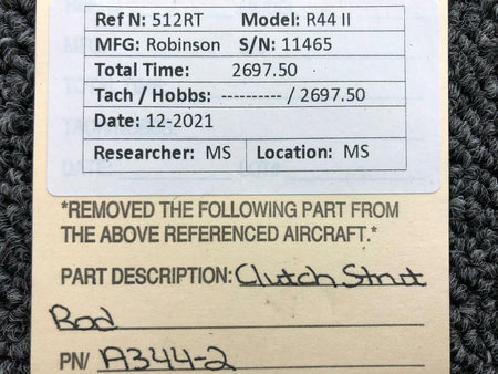 Robinson A344-2 Robinson R44II Clutch Strut Rod Assembly