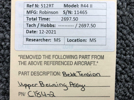 Robinson C184-2 Robinson R44II Belt Tension Upper Bearing Assembly