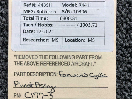 Robinson C177-3 Robinson R44II Forward Cyclic Pivot Assembly