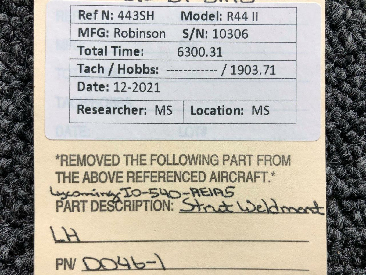 Lycoming D046-1 Robinson R44II Lycoming IO-540-AE1A5 Strut Weldment LH