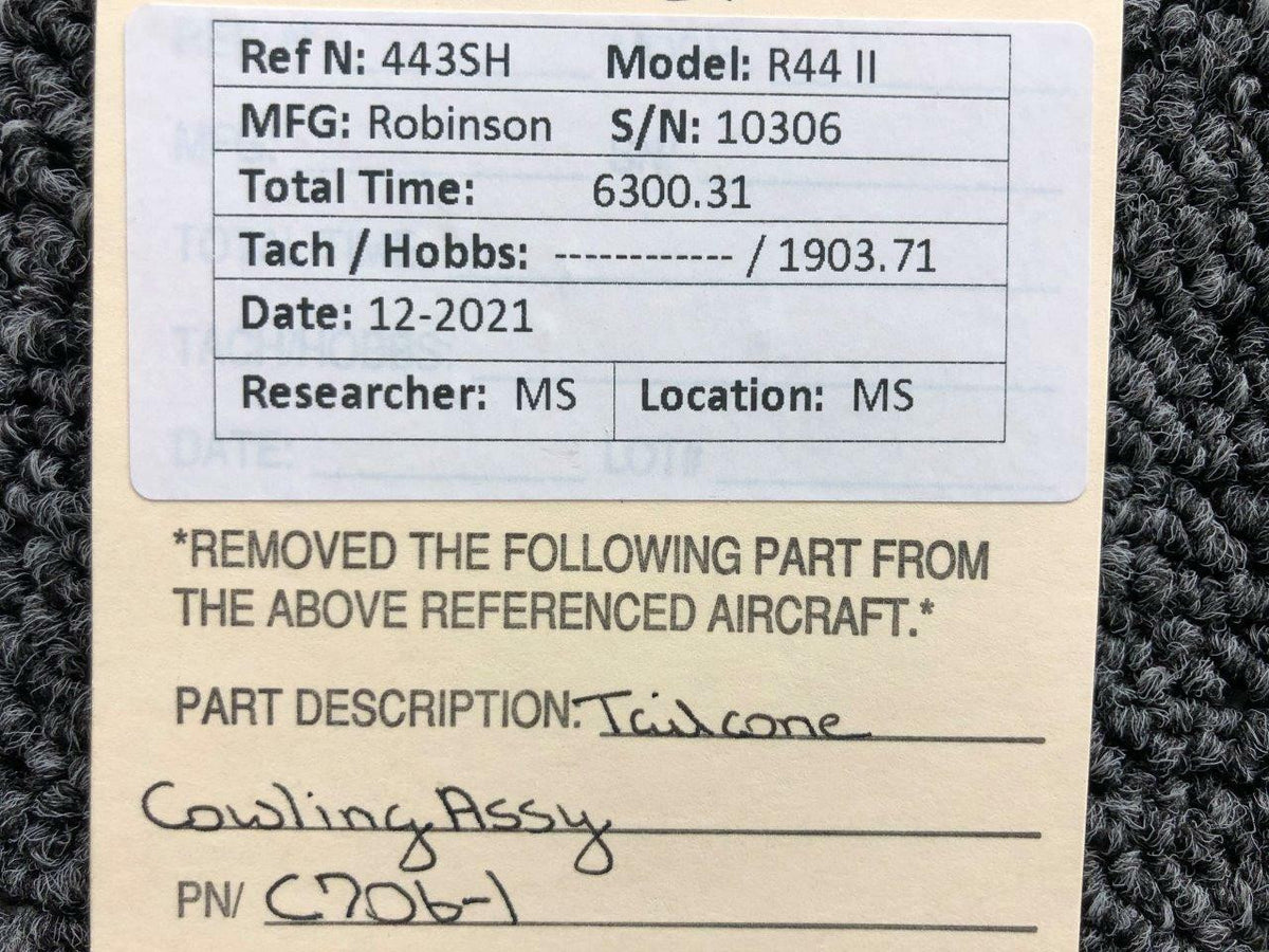 C706-1 Robinson R44II Tailcone Cowling Assembly BAS Part Sales | Airplane Parts