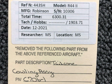 C706-1 Robinson R44II Tailcone Cowling Assembly BAS Part Sales | Airplane Parts