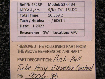 Ayres 9006-38 Ayres S2R-T34 Push-Pull Tube Assembly Elevator Control