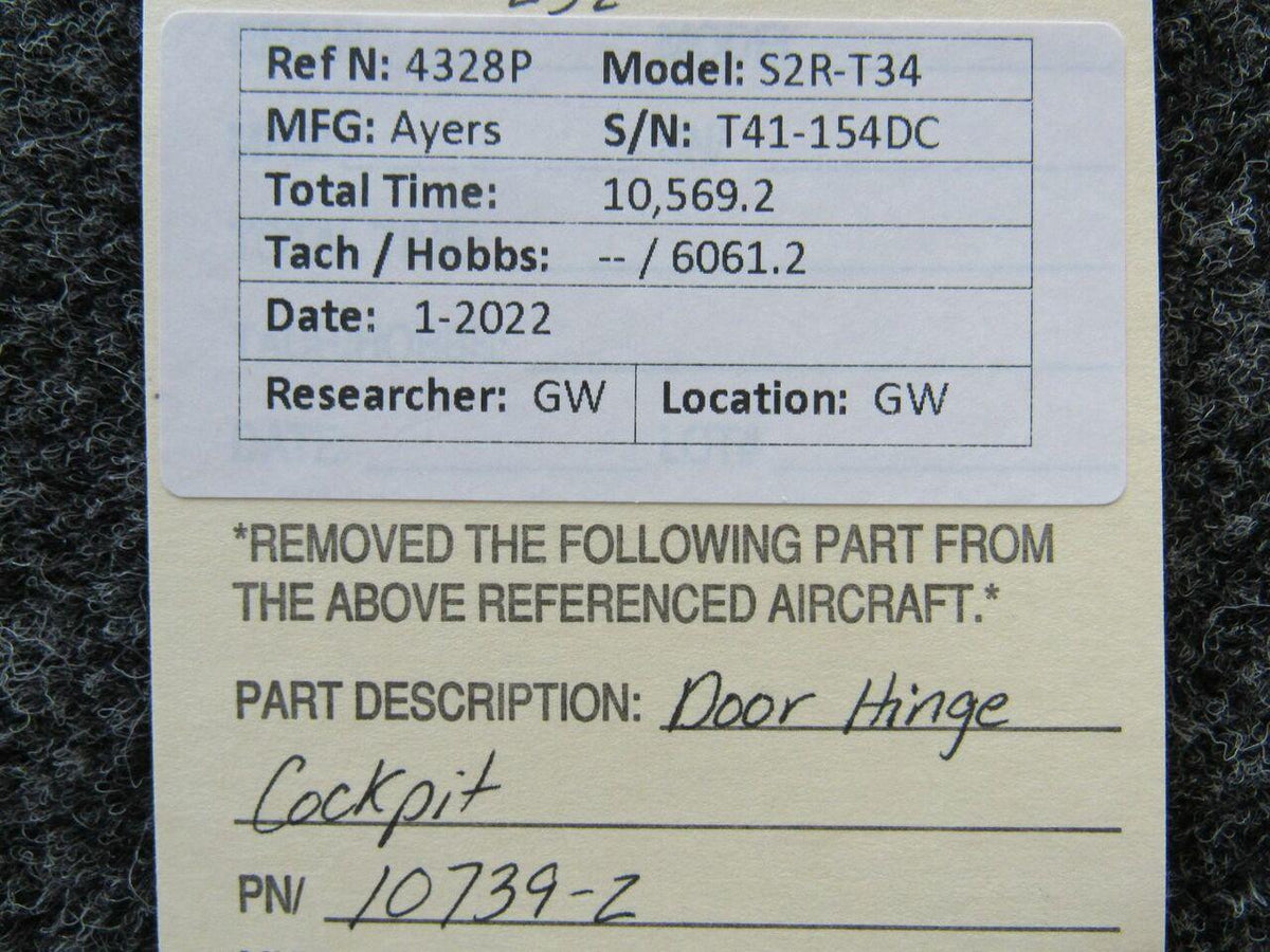 Ayres 10739-2 Ayres S2R-T34 Door Hinge Assembly Cockpit
