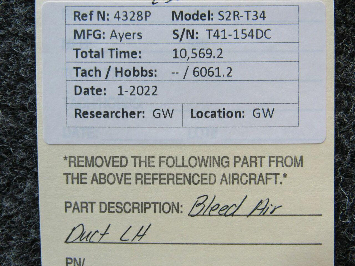 Ayres S2R-T34 Bleed Air Duct LH
