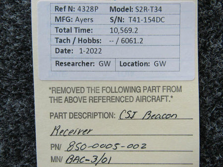 Communication Systems International 850-0005-002 USE BAC-3/01 CSI Beacon Receiver