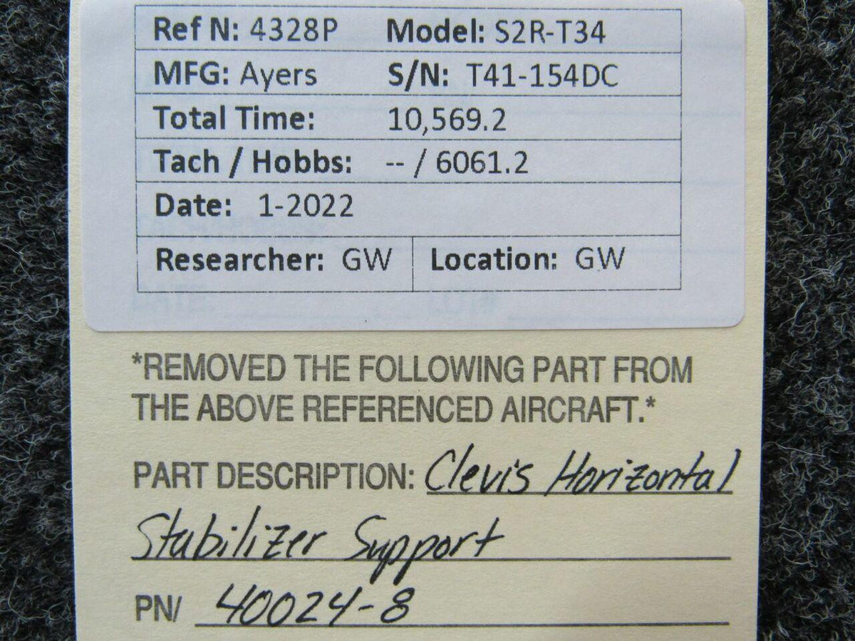 Ayres 40024-8 Ayres S2R-T34 Clevis Horizontal Stabilizer Support