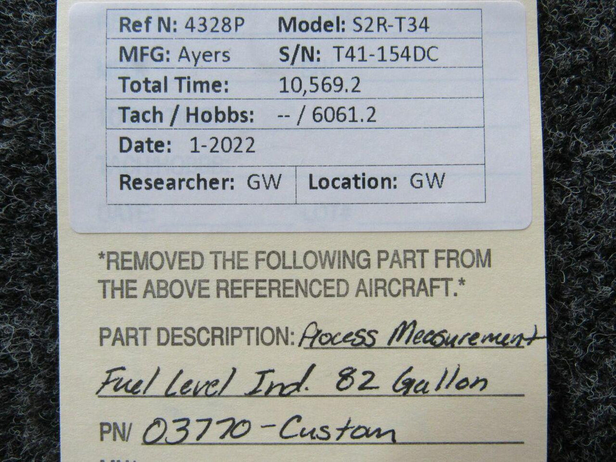 03370-CUSTOM Process Measurement Company Fuel Level Indicator 82 Gallon BAS Part Sales | Airplane Parts