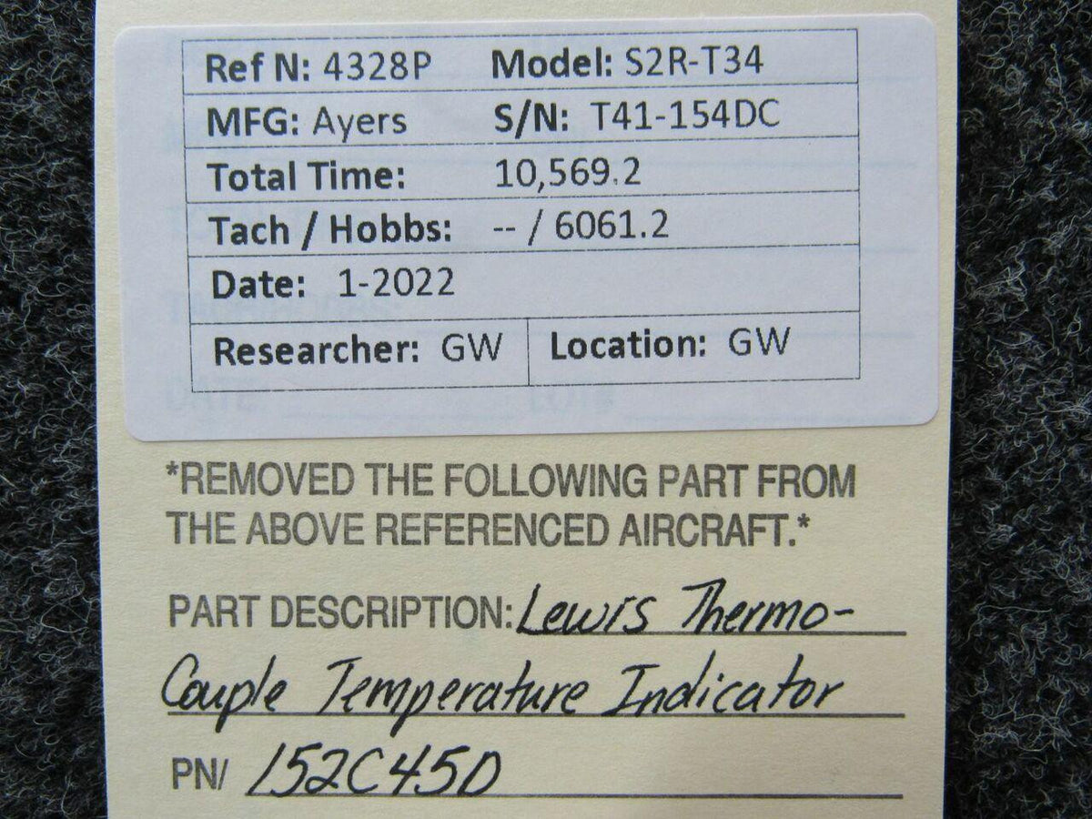 Lewis Engineering 152C45D Lewis Engineering Thermocouple Temperature Indicator