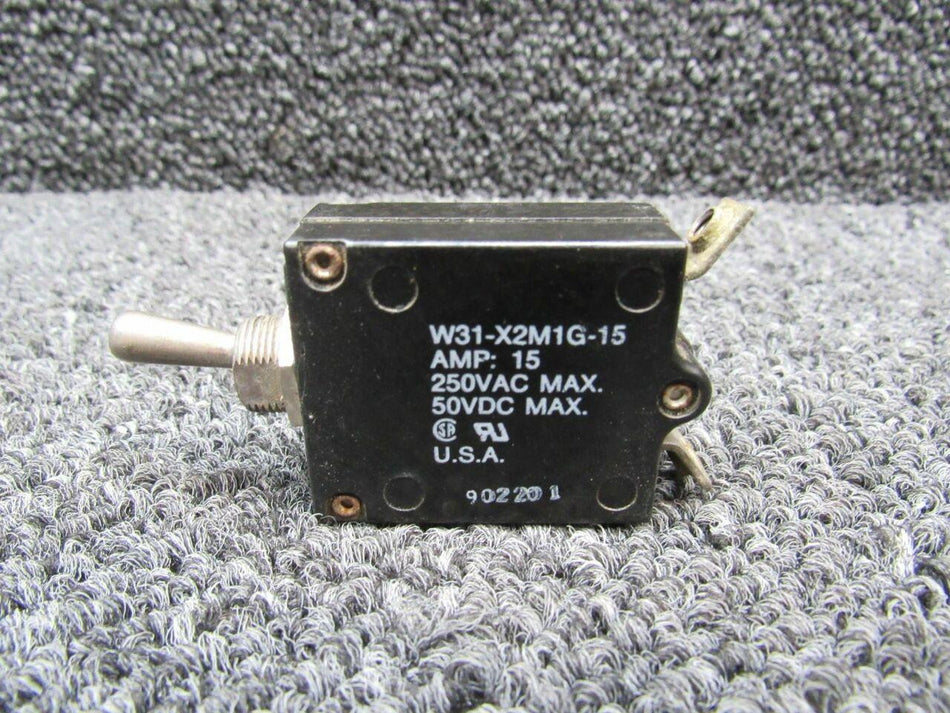 Potter Brumfield W31-X2M1G-15 Potter-Brumfield Circuit Breaker Volts 50/250, Amps 15