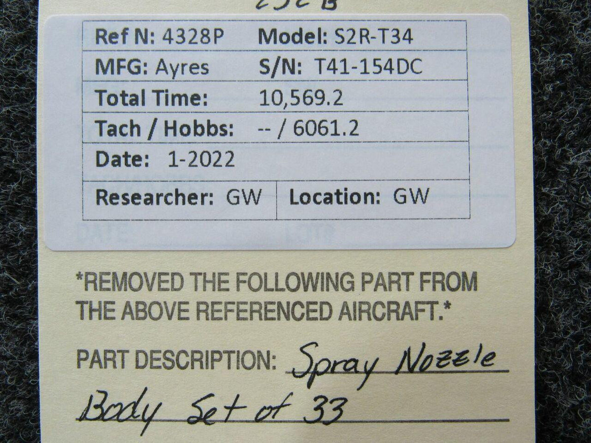 Ayres S2R-T34 Spray Nozzle Body Set of 33