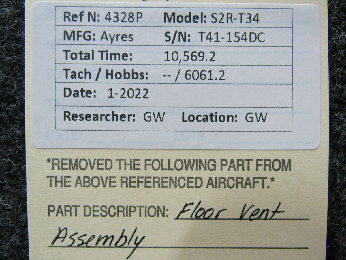 Ayres S2R-T34 Floor Vent Assembly