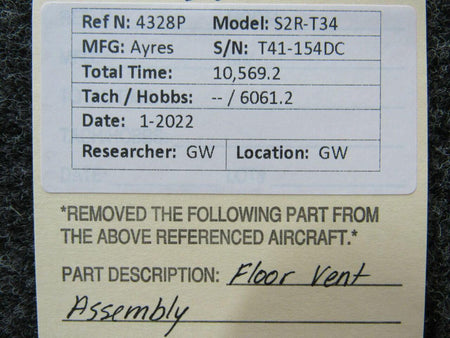 Ayres S2R-T34 Floor Vent Assembly