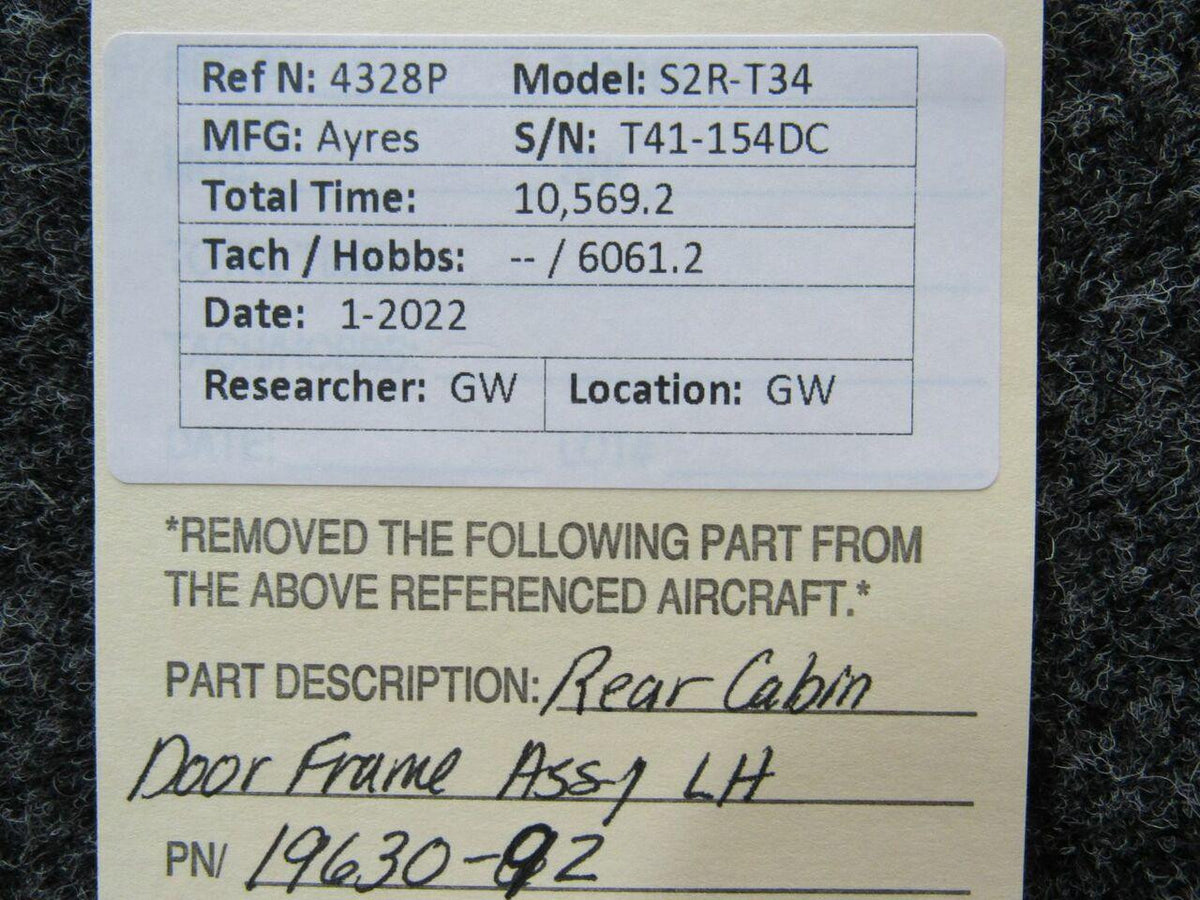 Ayres 19630-92 Ayres S2R-T34 Rear Cabin Door Frame Assembly LH