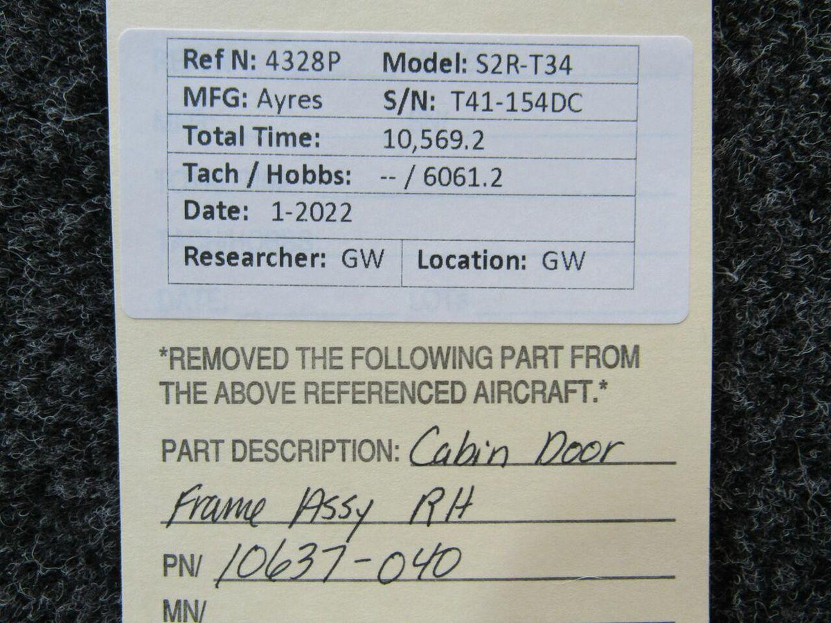 Ayres 10637-040 Ayres S2R-T34 Cabin Door Frame Assembly RH